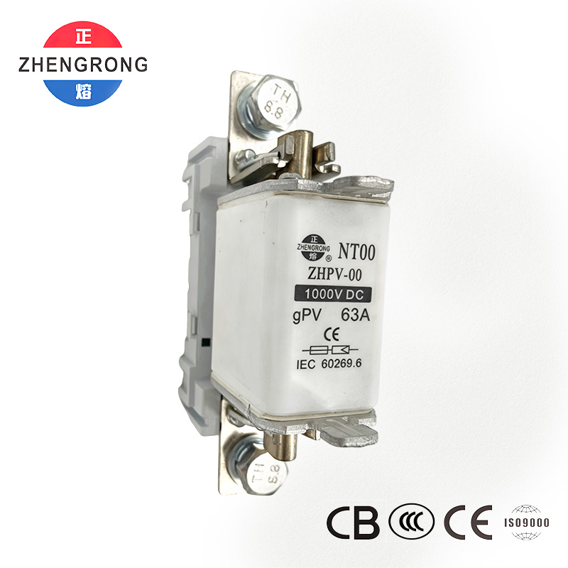 فیوز محافظ فتوولتائیک 1000 ولت DC ZHPV-00 63A - دارای گواهینامه CE